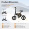Electric Bike for Adults Folding Electric Bicycle with 350W Motor and 36V Battery - 46 x 17 x 42 inch (L x W x H)